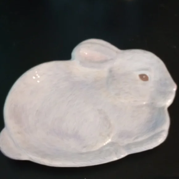 Ceramic Bunny Dish - White - Picture 1 of 1
